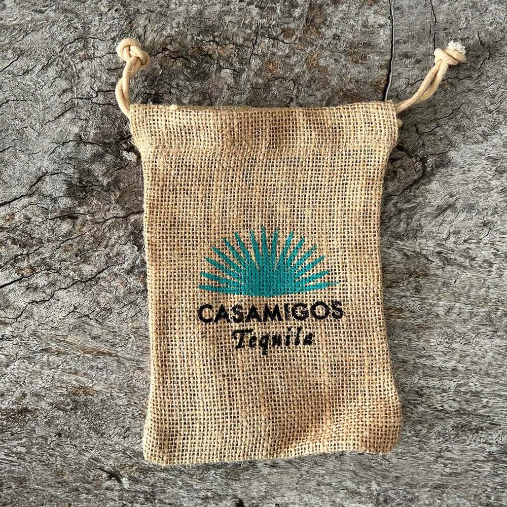 Casamigos Branded Burlap Bags with Drawstring Size: 5" x 7.5"
